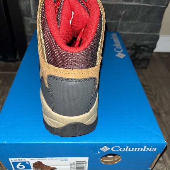 Columbia Women's Newton Ridge Plus Waterproof Amped Size 6.5 Elk Mountain Red - Picture 4 of 7